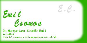 emil csomos business card
