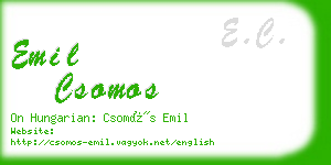 emil csomos business card